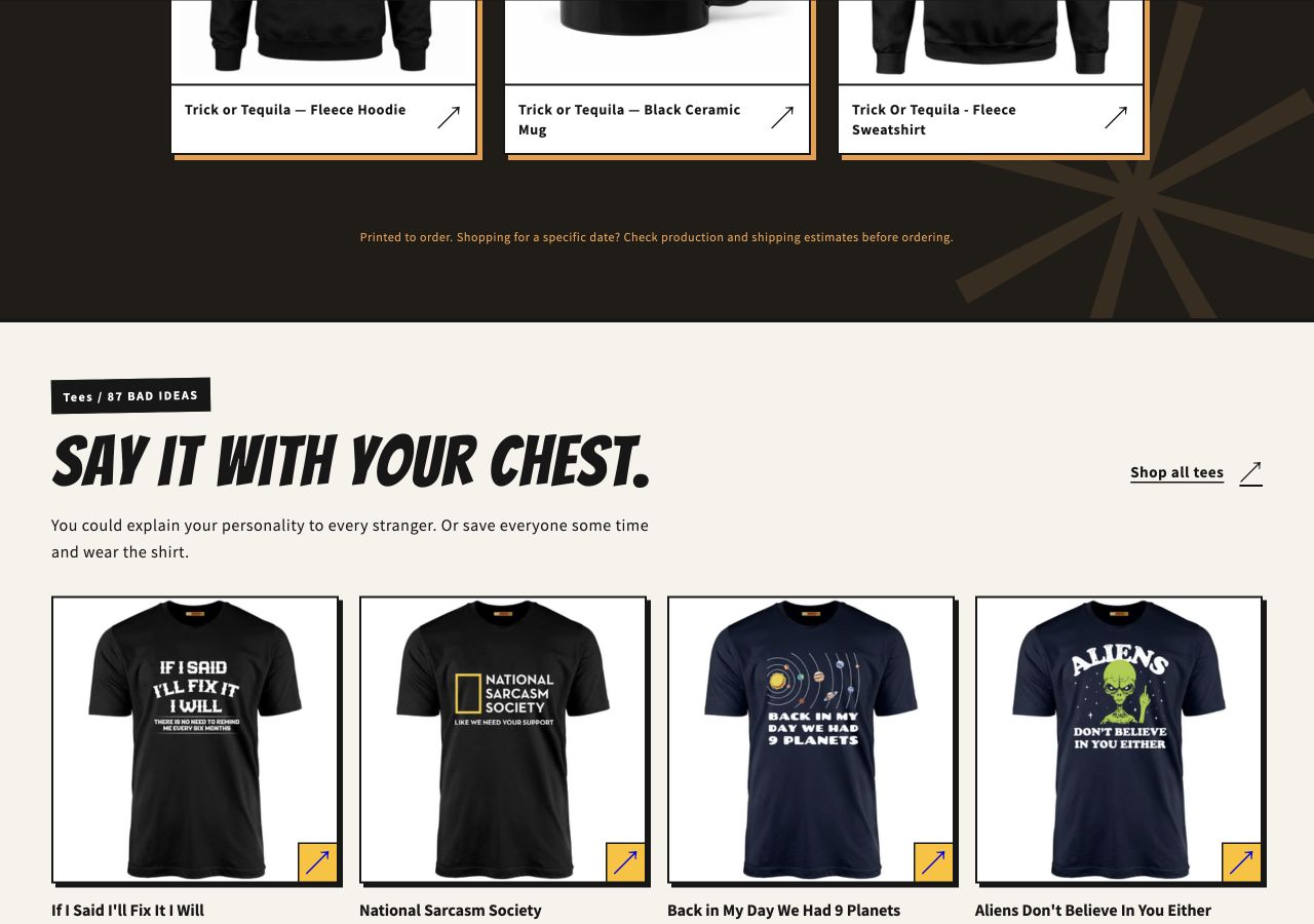 The Mildly Offensive Tees public product collection